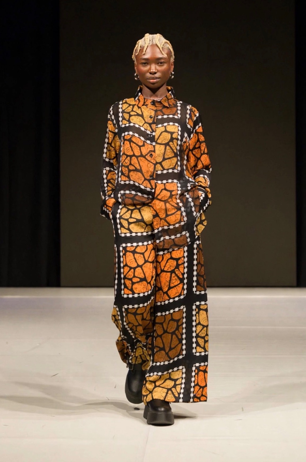AMBER MOSAIC PRINT SILK SET